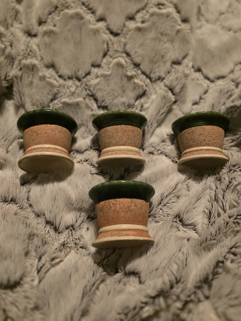 Set of 4 Small Ceramic Votive Holders Planters 2.5